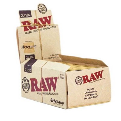 RAW ARTESANO CLASSIC 1 1/4 CIGARETTE ROLLING PAPERS 24CT/PACK